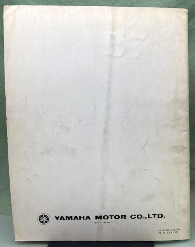 Genuine Yamaha LIT-12618-00-21 Snowmobile ET340EC Supp. Service Manual 1978
