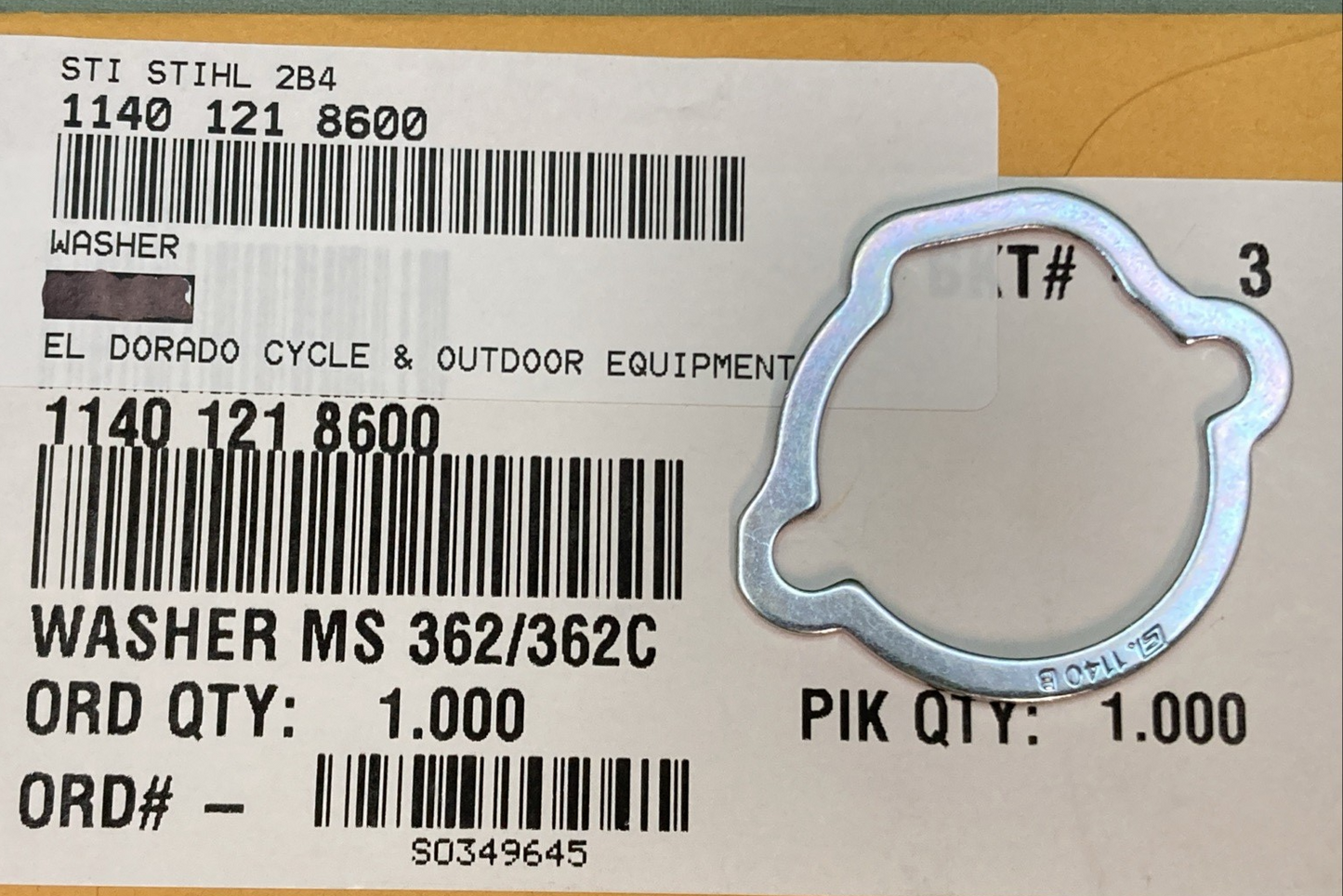 NEW GENUINE STIHL 1140-121-8600 WASHER MS