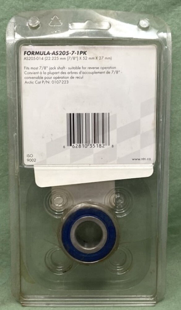 New Genuine NTN Formula-AS205-7-1PK Snowmobile Bearing