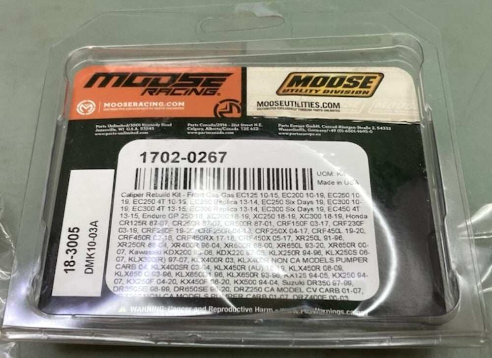 New Genuine Moose 1702-0267 Caliper Rebuild Kit