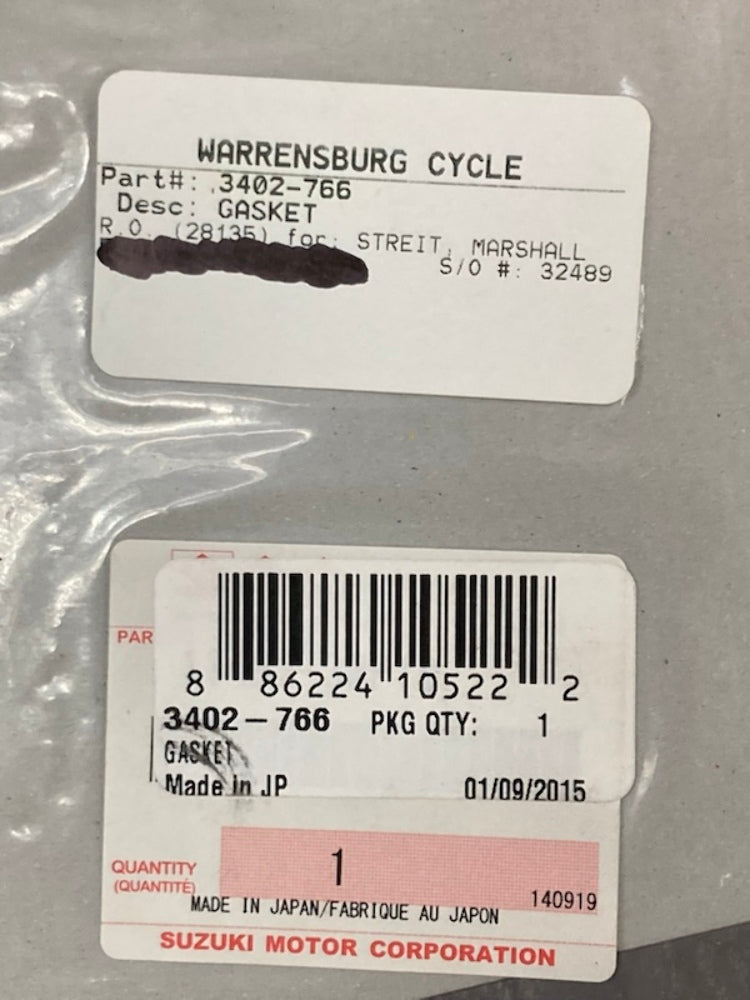 Suzuki 3402-766 Gasket New Genuine