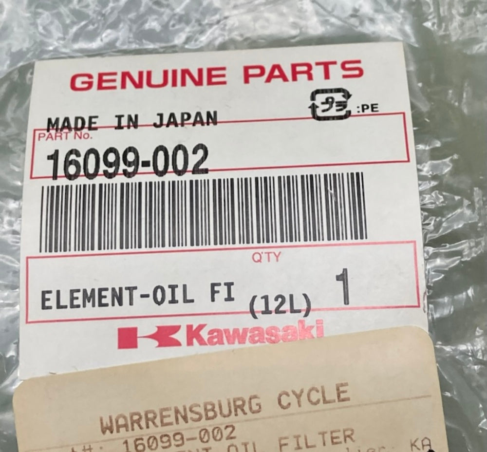 Kawasaki 16099-002 Element Oil Filter New Genuine