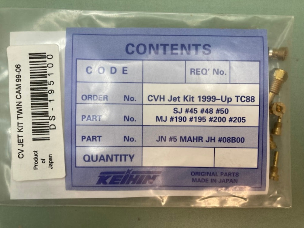 Keihin 195100 CV Jet Kit Twin Cam TC88 99-06 New Genuine