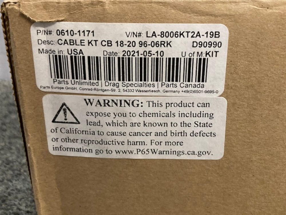 LA Choppers LA-8006KT2A-19B Cable Kit CB 18-20 96-06RK 0610-1171 New Genuine