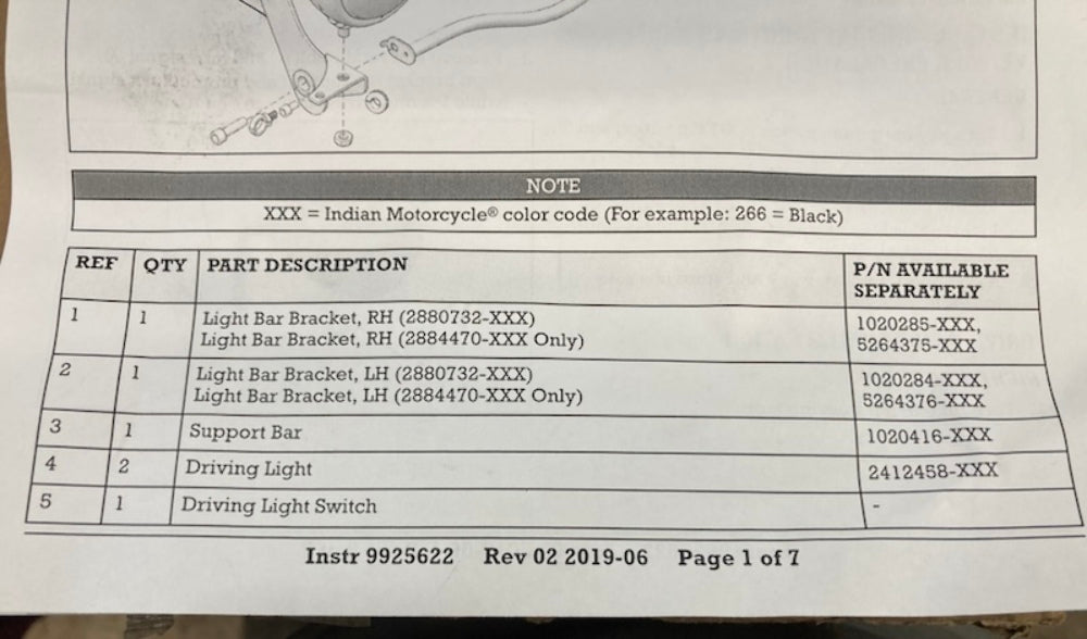 Polaris 2884470-266 K-Driving Lights, CRS Black New Genuine