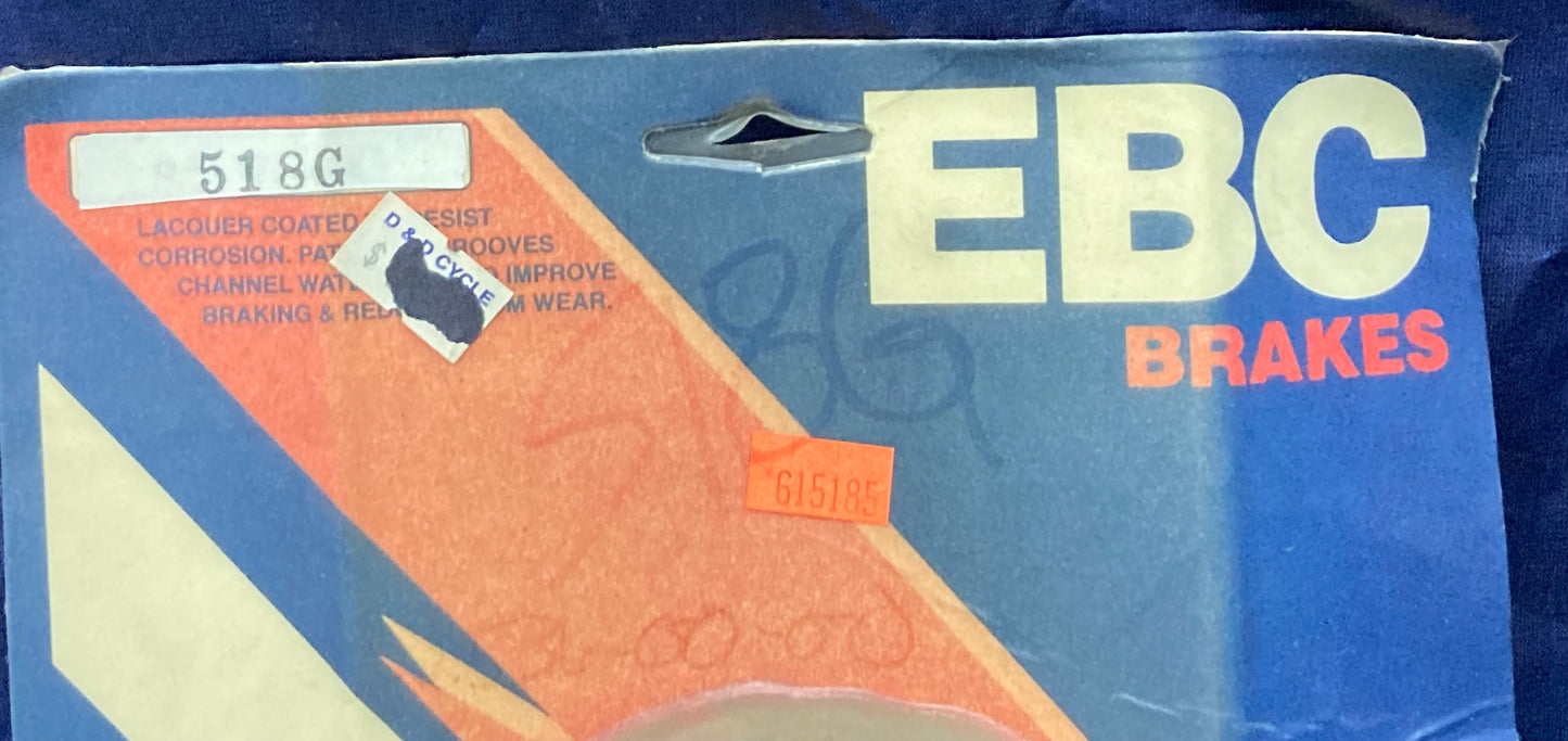 New Genuine EBC Brakes 518G Grooved Brake Shoe Set