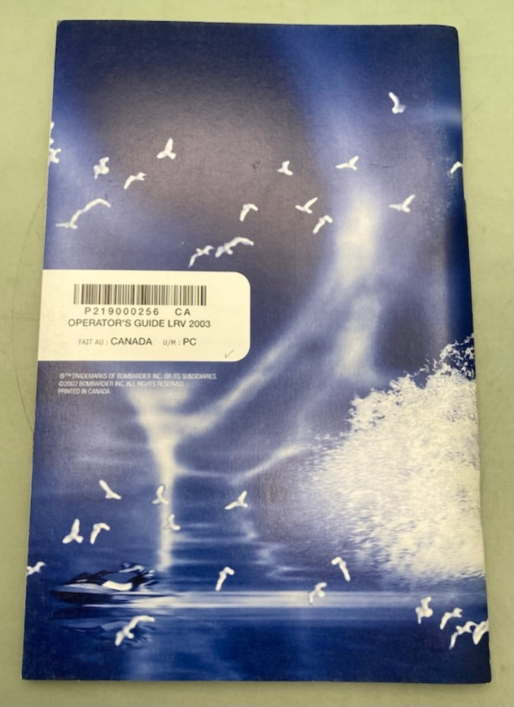 Sea-Doo 219000256 Operator's Guide LRV English 2003 New Genuine