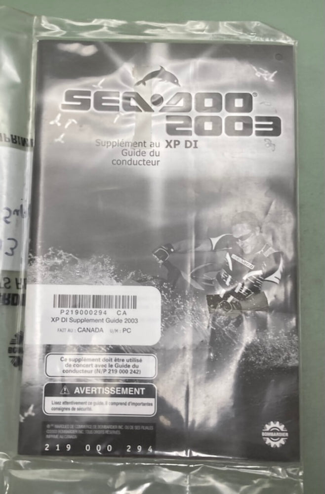 Sea-Doo 219000294 Operator's Guide Supp.2003 New Genuine