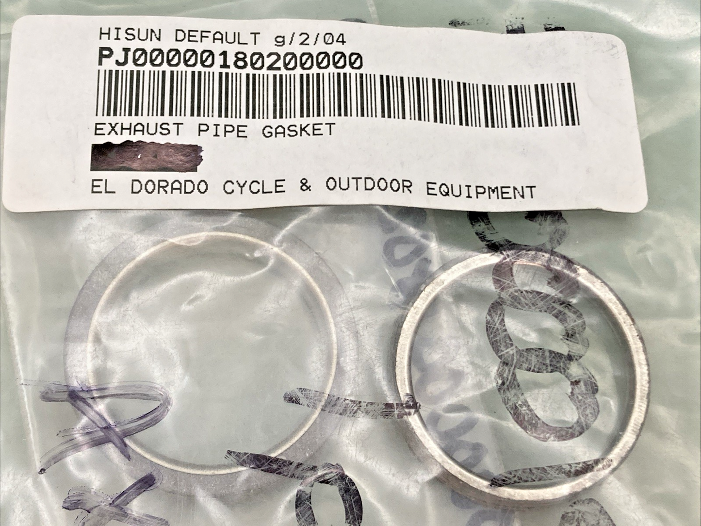 QTY 2 NEW REPLACES HISUN PJ00000180200000 EXAUST PIPE GASKET