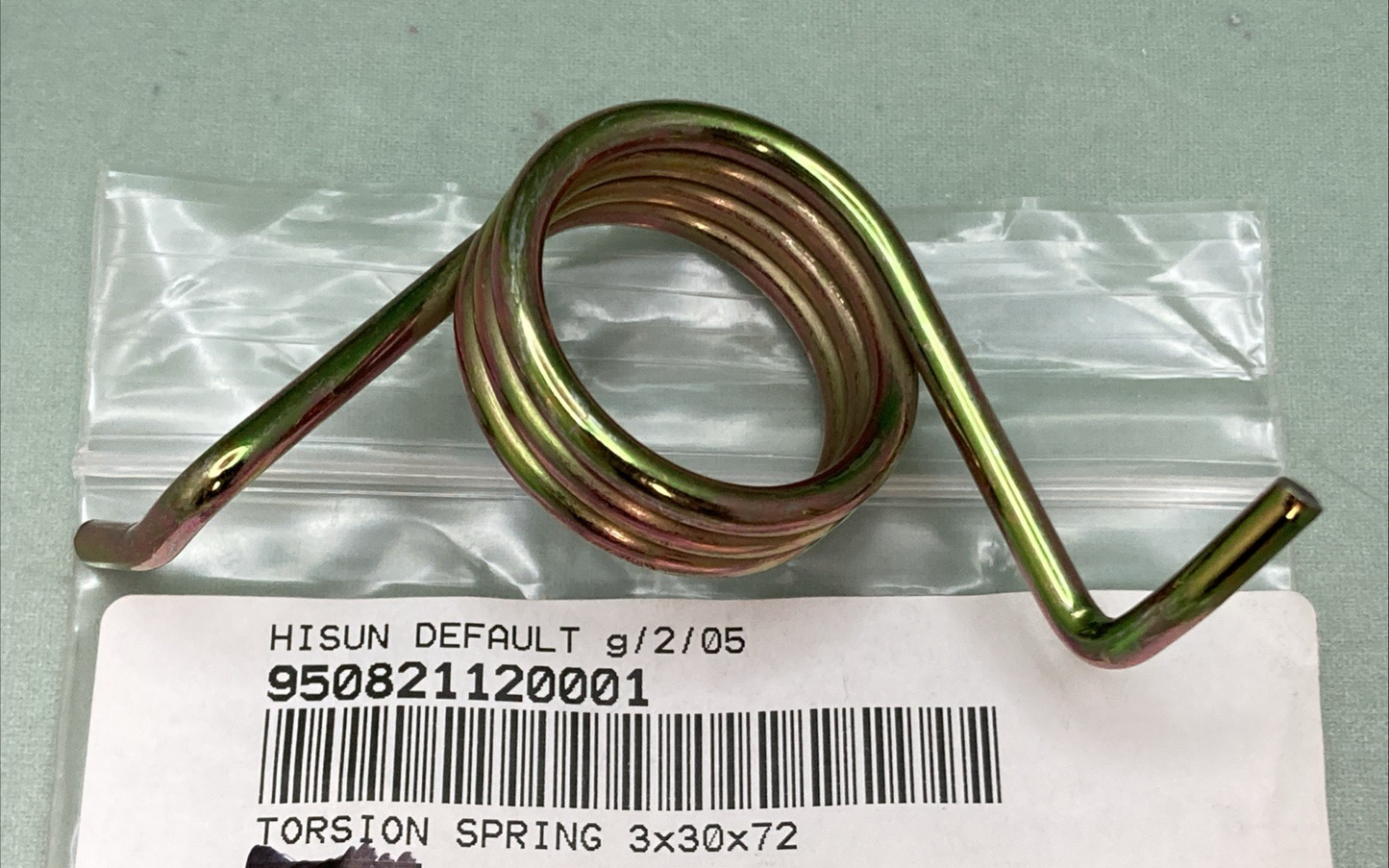 NEW REPLACES HISUN 95082-112-0001 Torsion Spring 3X30X72
