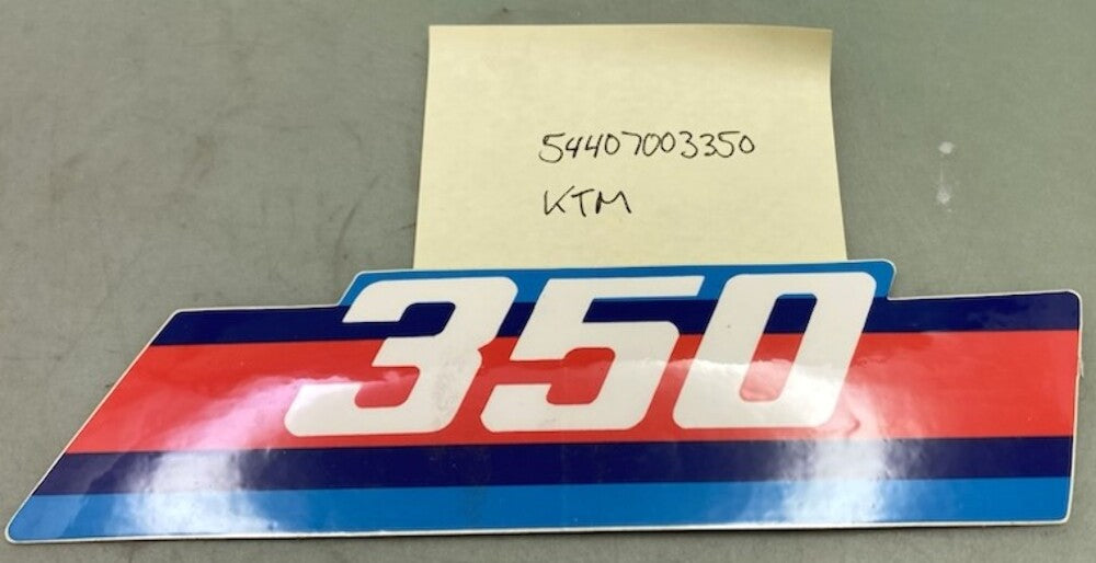 Replaces KTM 54407003350 350 EXC MX '86 Radiator Displacement Decal Sticker New