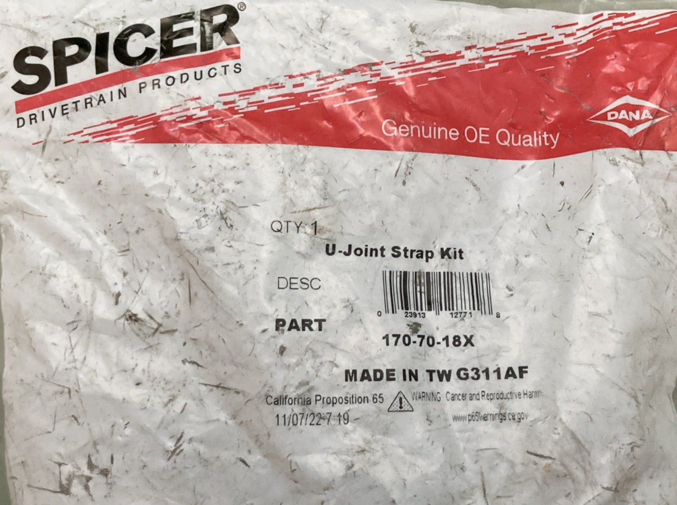 NEW GENUINE SPICER 170-70-18X U-JOINT STRAP KIT