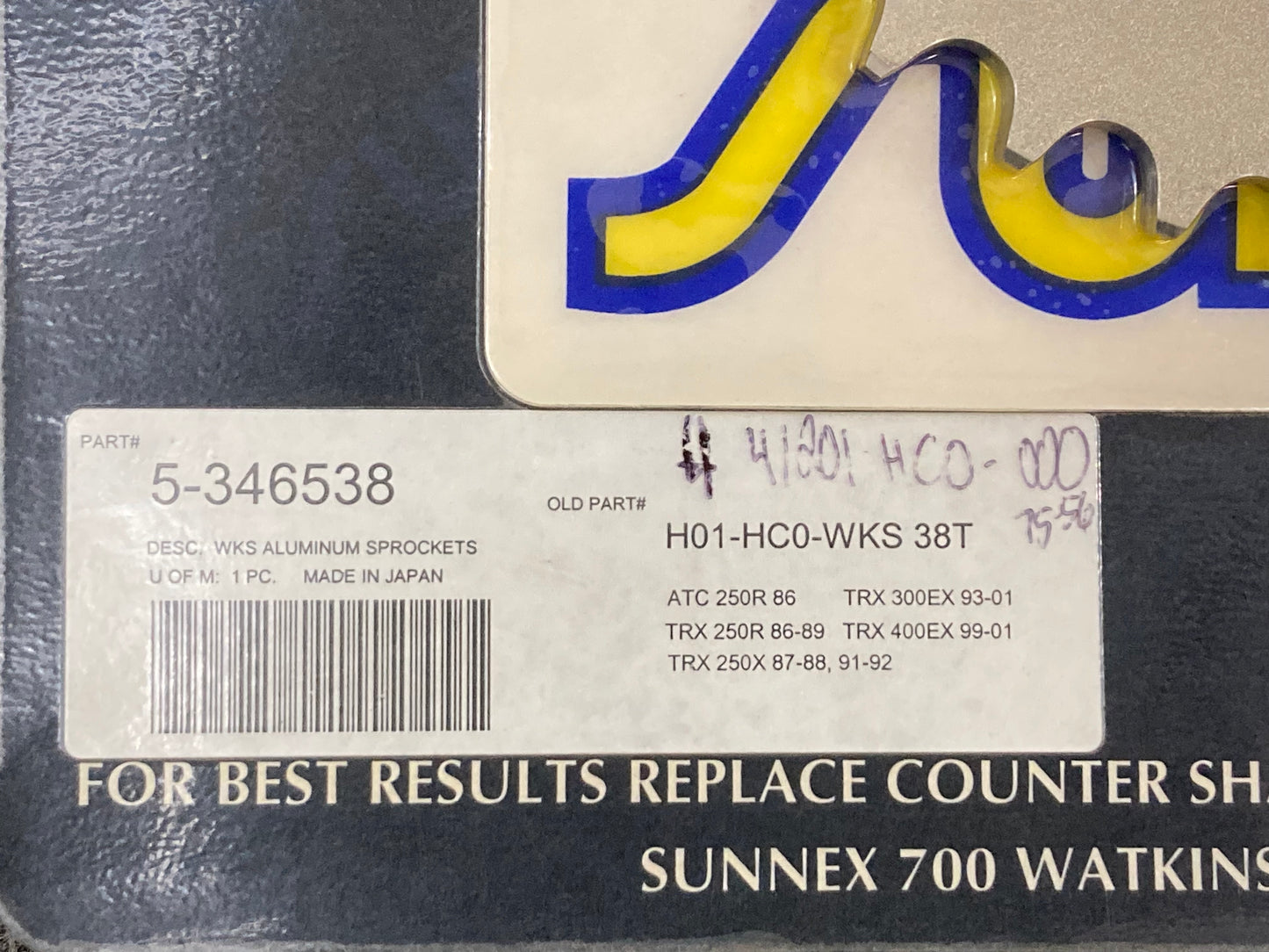 New Genuine Sunstar 5-346538 Sprocket, 38T