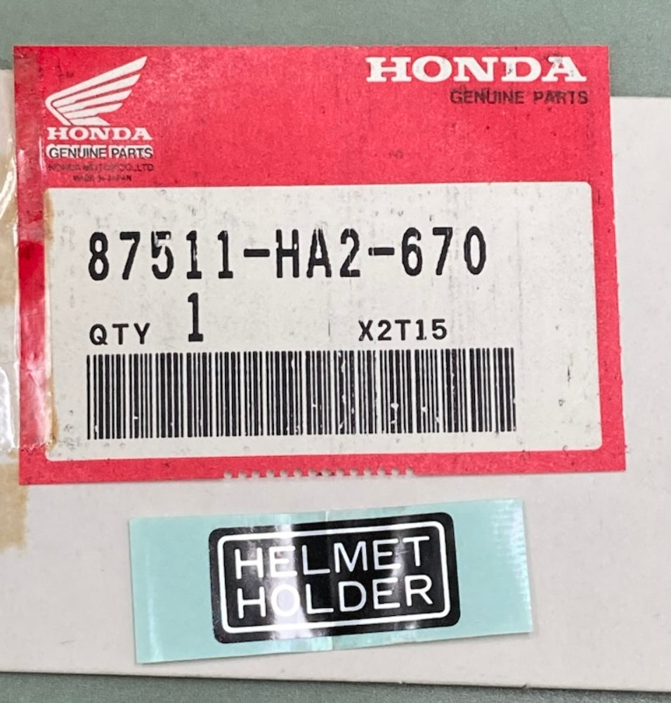 Honda 87511-HA2-670 Label, Helmet, Holder New Genuine