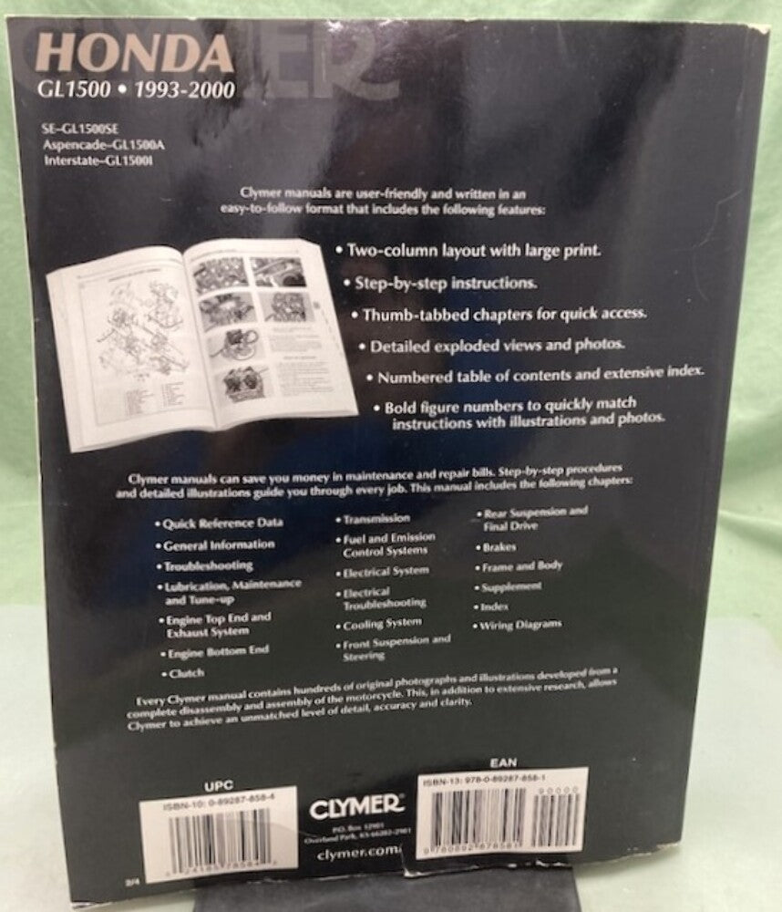 Clymer M506-2 GL1500 Service Manual '93-'00 Genuine