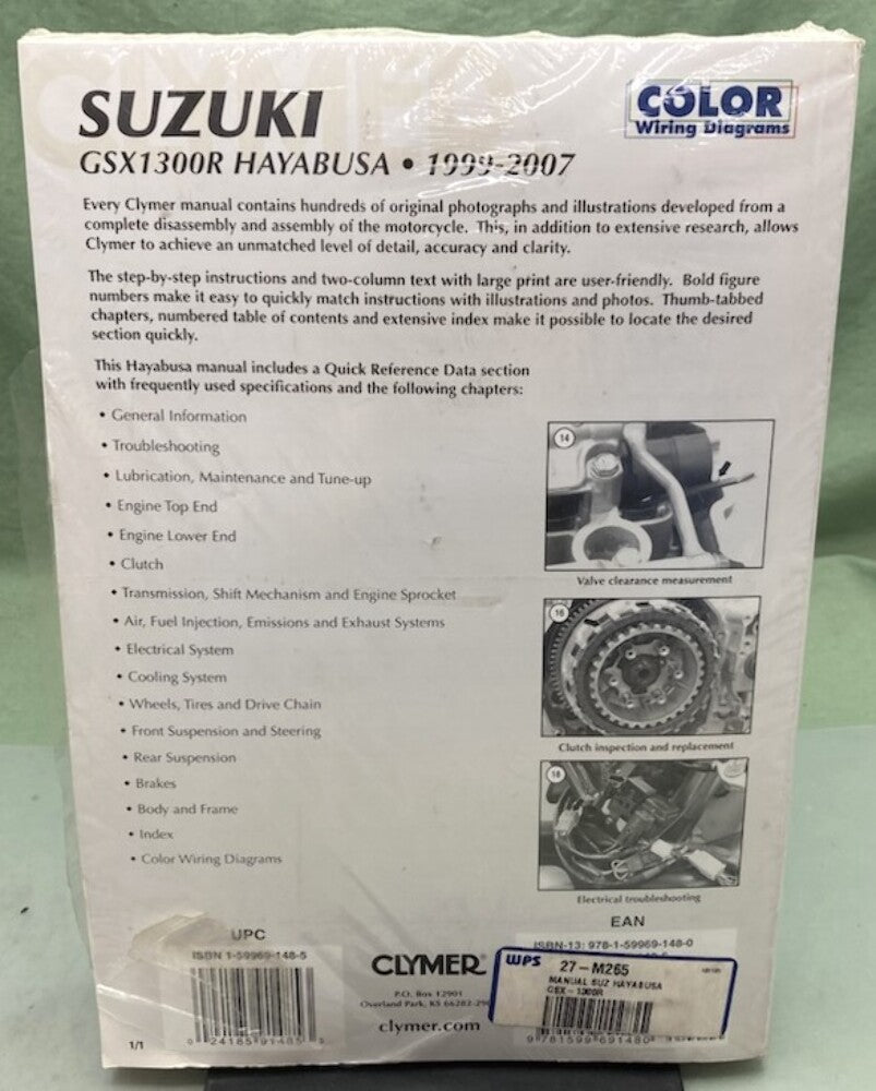 Clymer M265 Suzuki GSX1300R Hayabusa Service Manual '99-'07 New Genuine