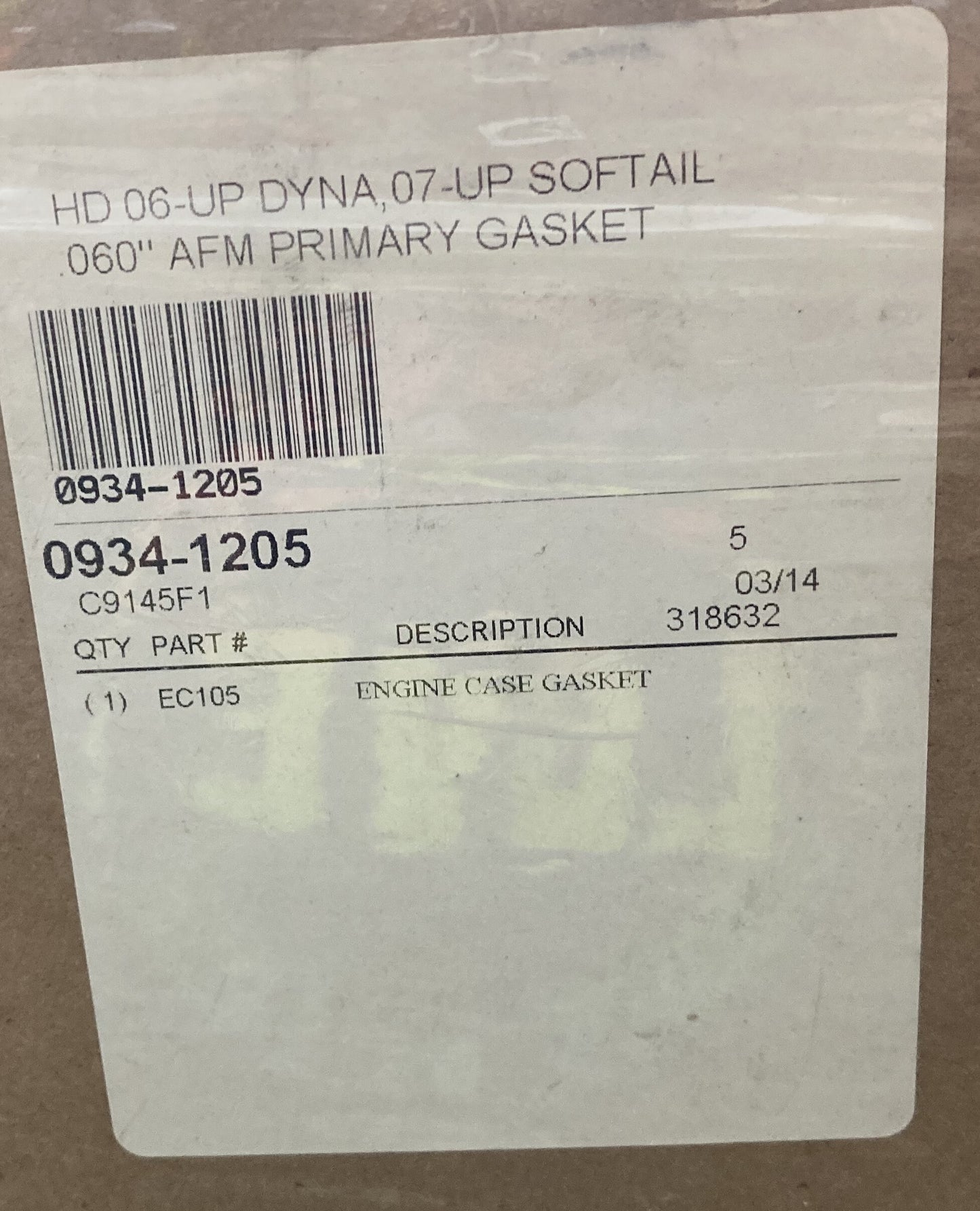 New Genuine Cometic 0934-1205 Primary Gasket, Harley Davidson