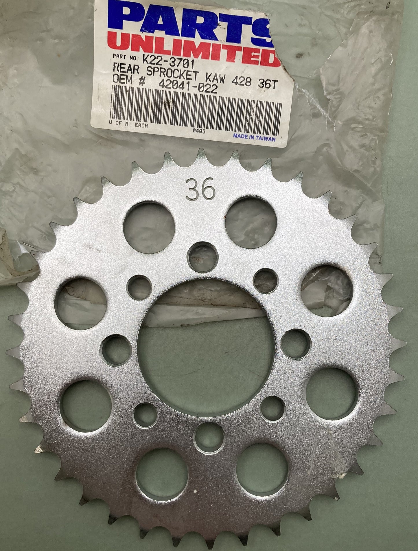 New Genuine Parts Unlimited K22-3701 Rear Sprocket Kaw 428 36T 42041-022