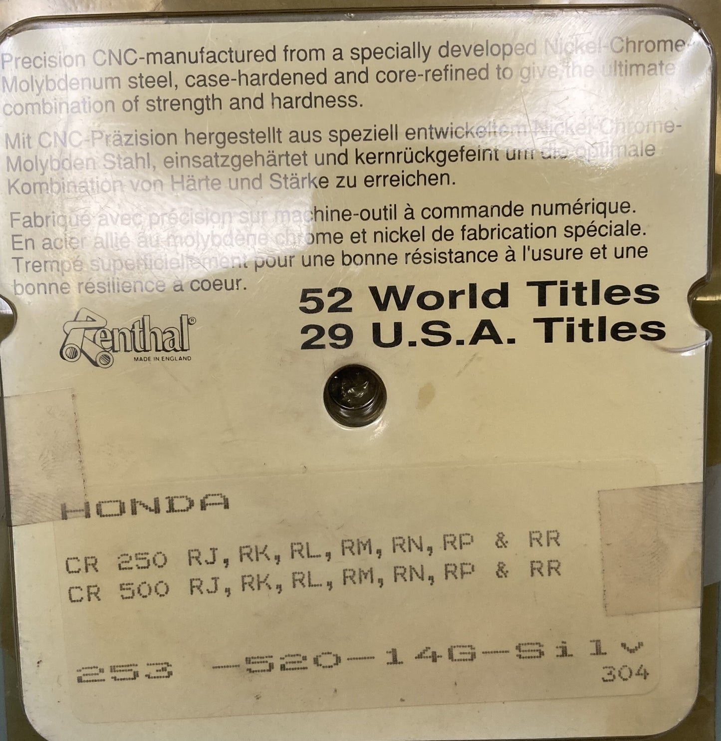 New Genuine Renthal 253-520-14g Sprockets 14T, Honda