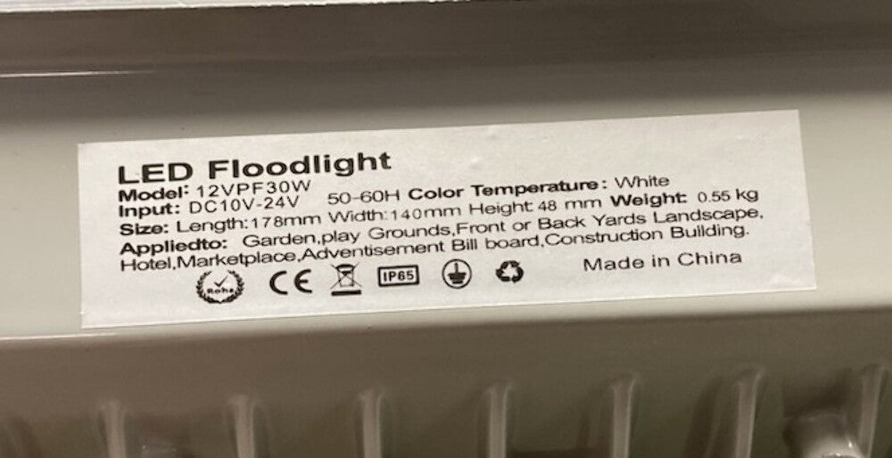 Londe 40-D4PT30W12V 12V 30W LED Floodlight New Genuine