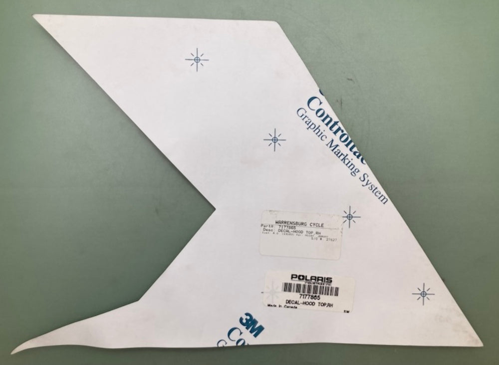 Polaris 7177865 Decal Hood Top Rh New Genuine
