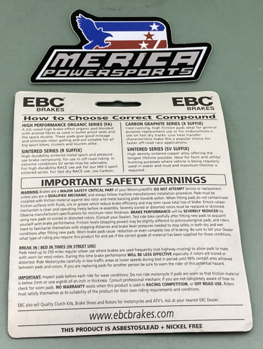 NEW GENUINE EBC FA69/2 High Performance Brake Pads