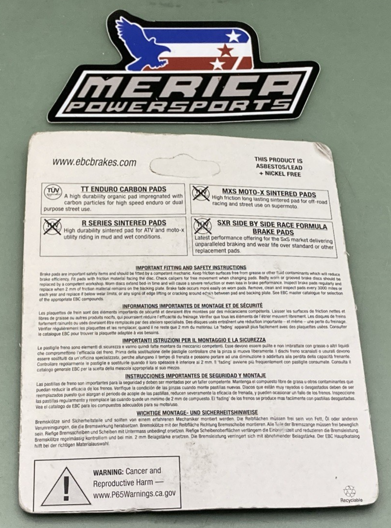 NEW GENUINE EBC FA452R High Performance Brake Pads
