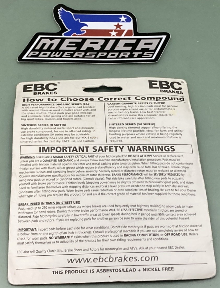 NEW GENUINE EBC FA401R High Performance Brake Pads