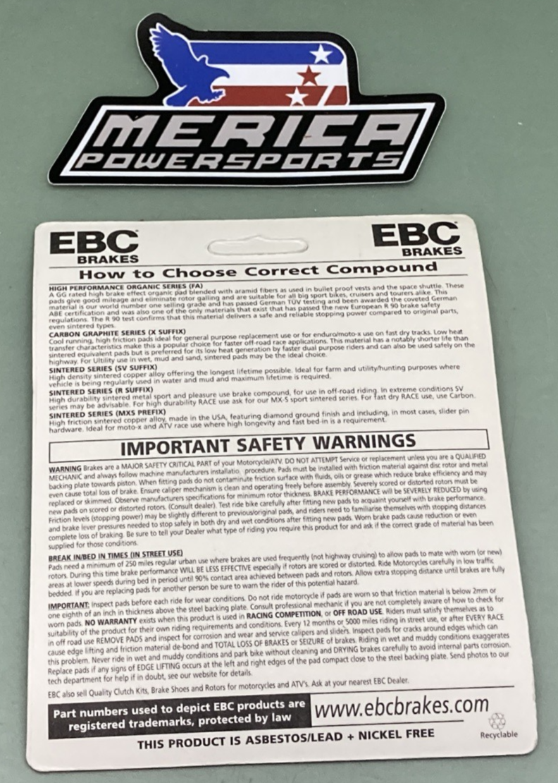 NEW GENUINE EBC FA135R High Performance Brake Pads