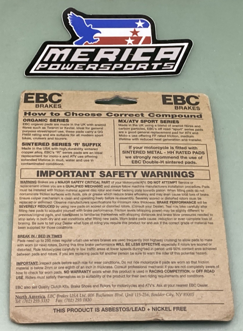 NEW GENUINE EBC FA101X High Performance Brake Pads