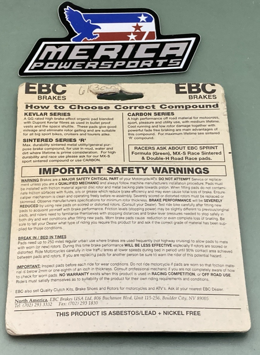 NEW GENUINE EBC FA30 High Performance Brake Pads
