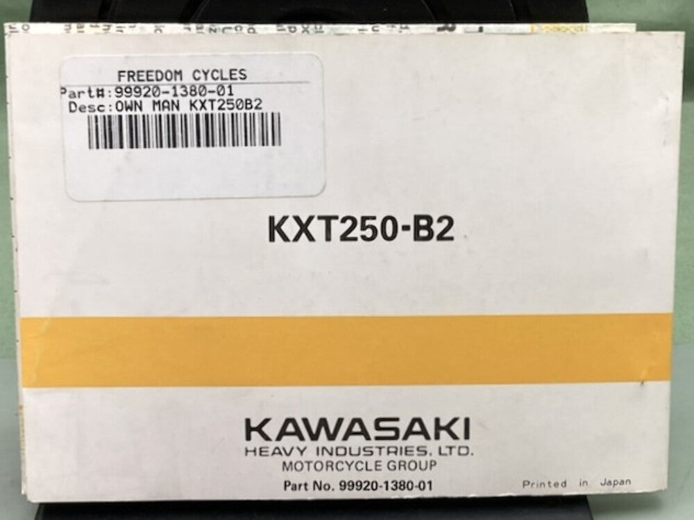 Kawasaki 99920-1380-01 KXT 250 Tecate Owner's Manual 1986 Genuine