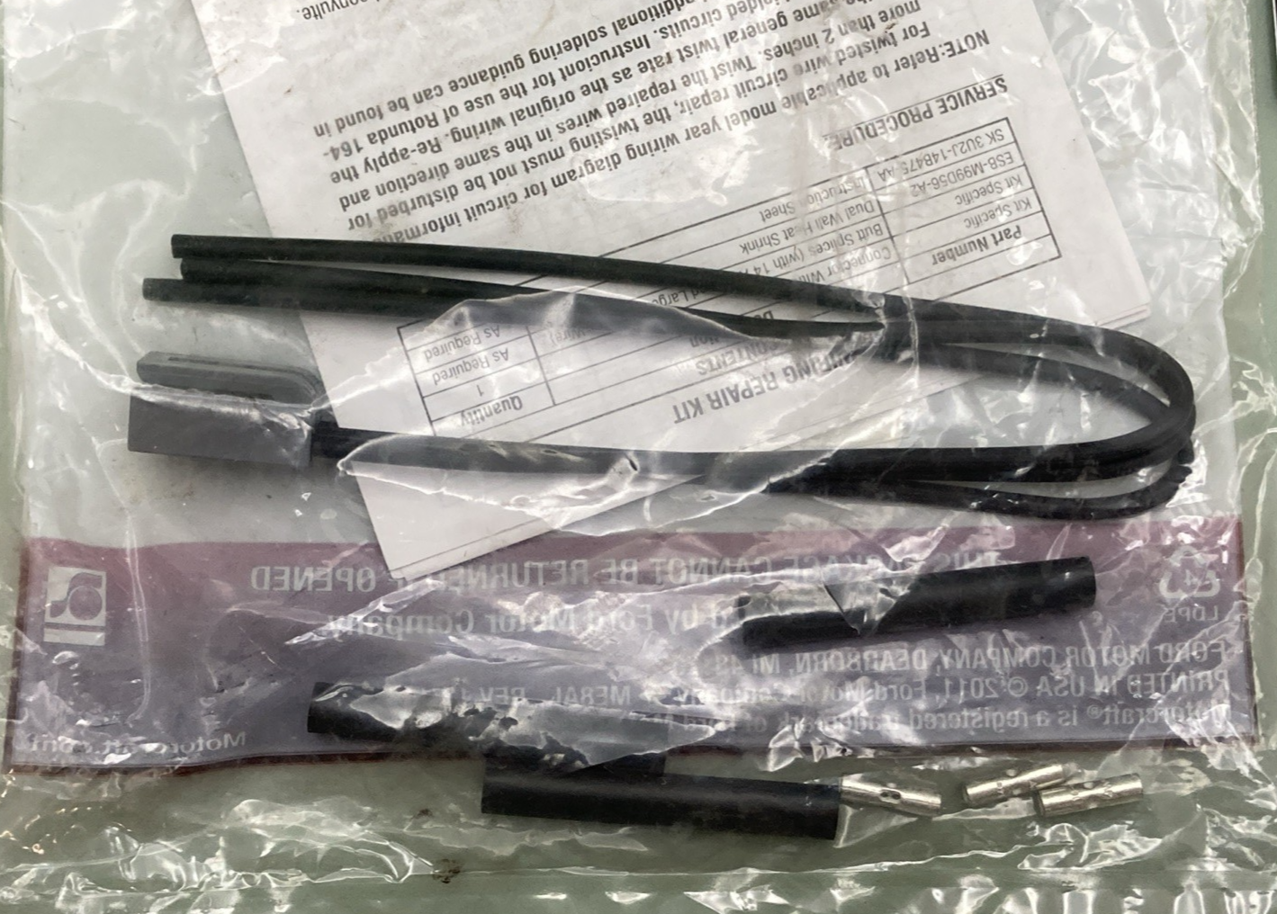 NEW GENUINE MOTORCRAFT 3U2Z-14S411-NUB Wire Assembly For Ford