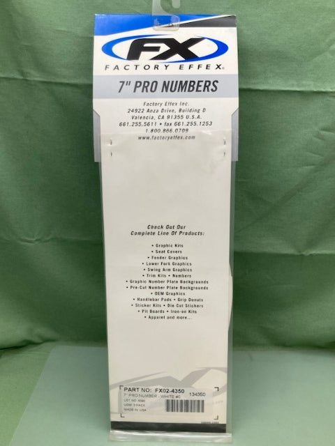 PK of 3 FX 02-4350 PRO NUMBERS #0 WHITE 7in New Genuine
