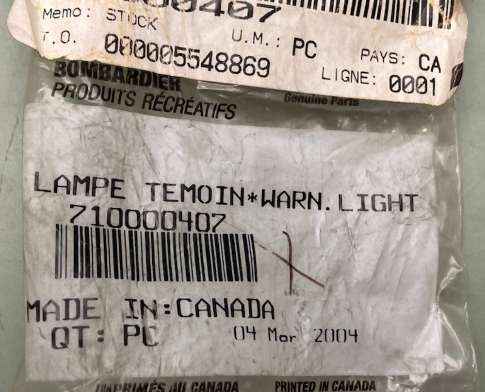Sea-Doo by BRP 710000407 RH Warning Light New Genuine
