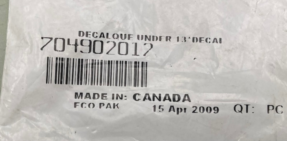 Replaces Can-Am 704902012 Warning Decal New