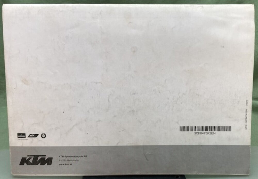 KTM 3CF8475K2EN 450 XC-W Six Days USA Chassis Spare Parts Manual 2011 Genuine