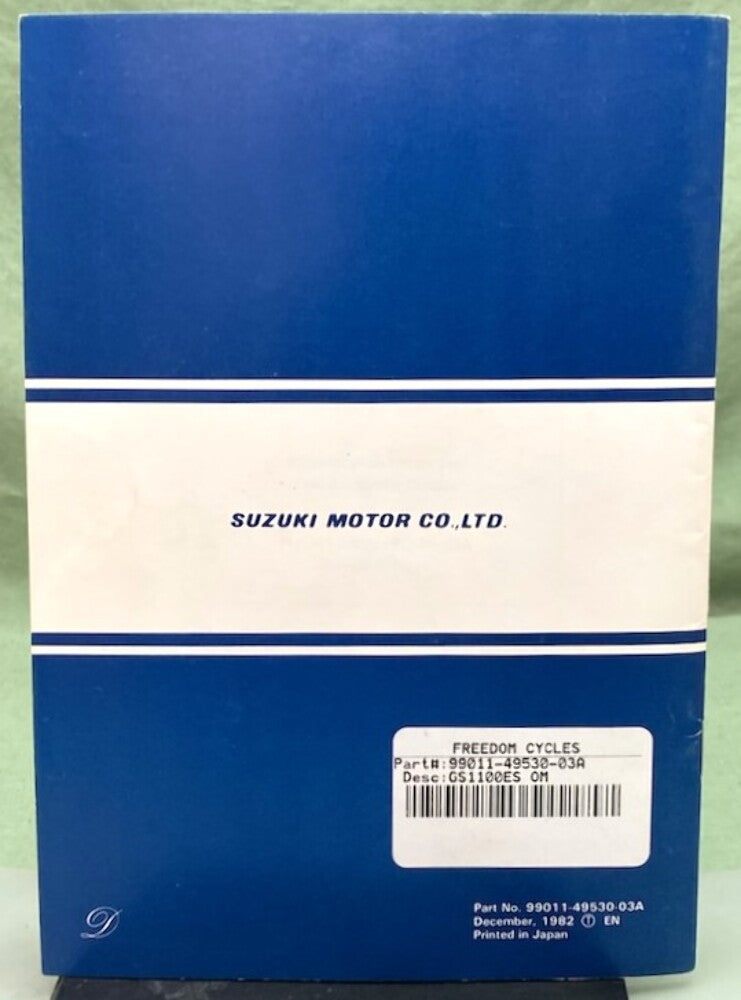 Suzuki 99011-49530-03A GS1100ES Owner's Manual 1982 Genuine