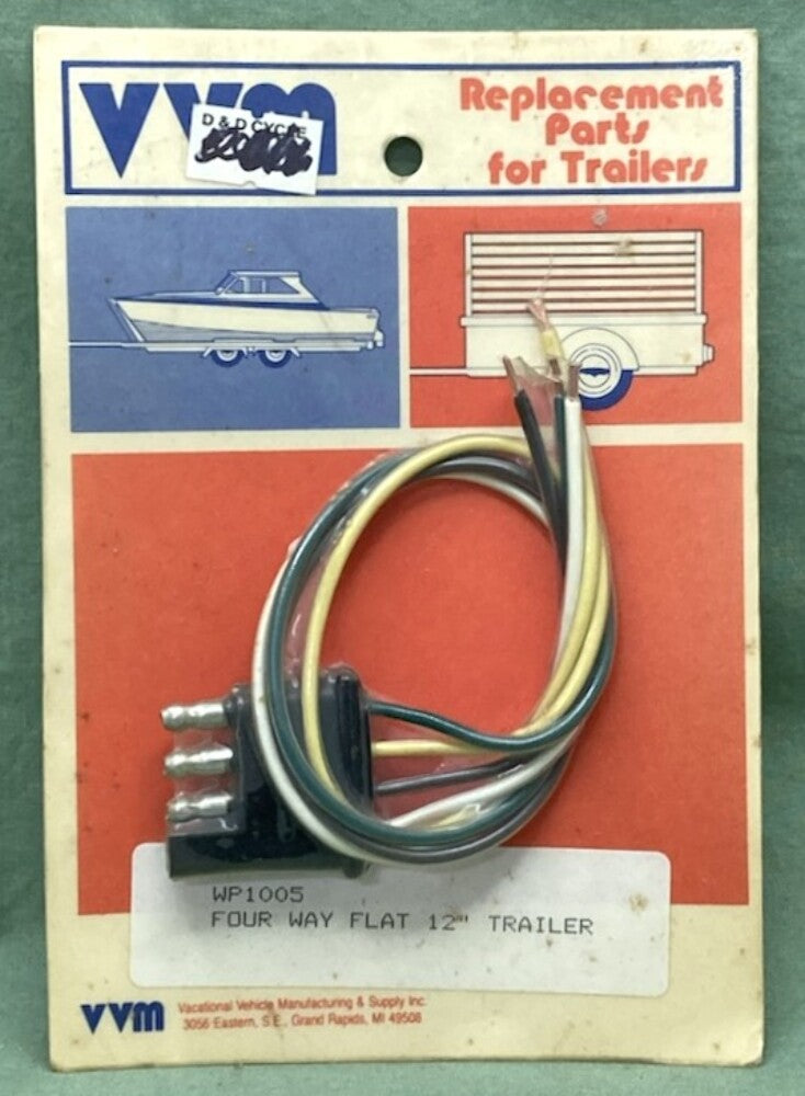 VVM WP-1005 Four Way Flat 12" Trailer Connector New Genuine