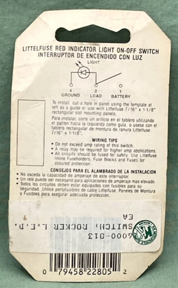 Littelfuse 780805 Mini Rocker Switch 12V 16 Amp On/Off New Genuine