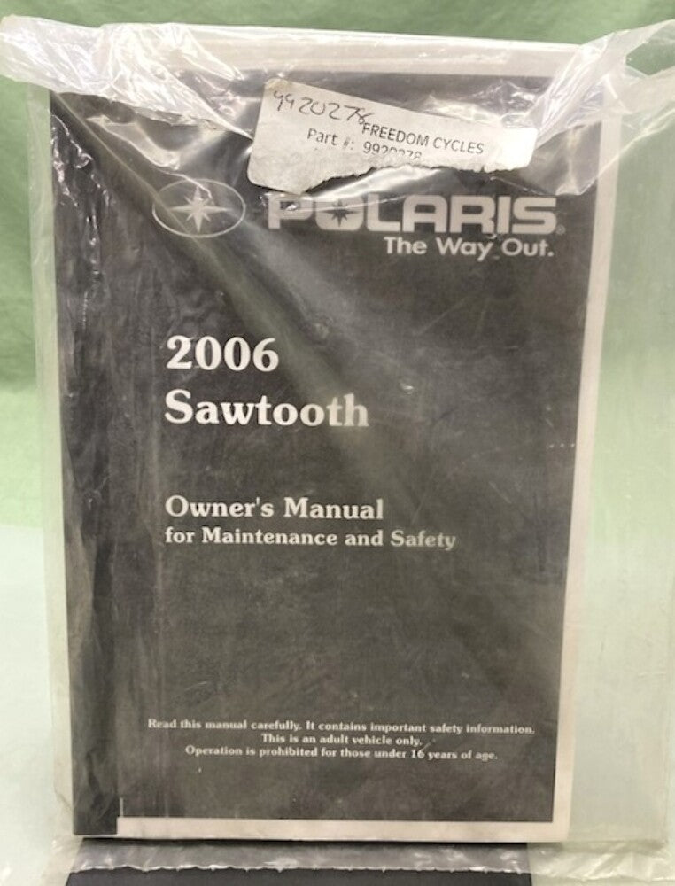 Polaris 9920278 Sawtooth Owner's Manual 2006 New Genuine