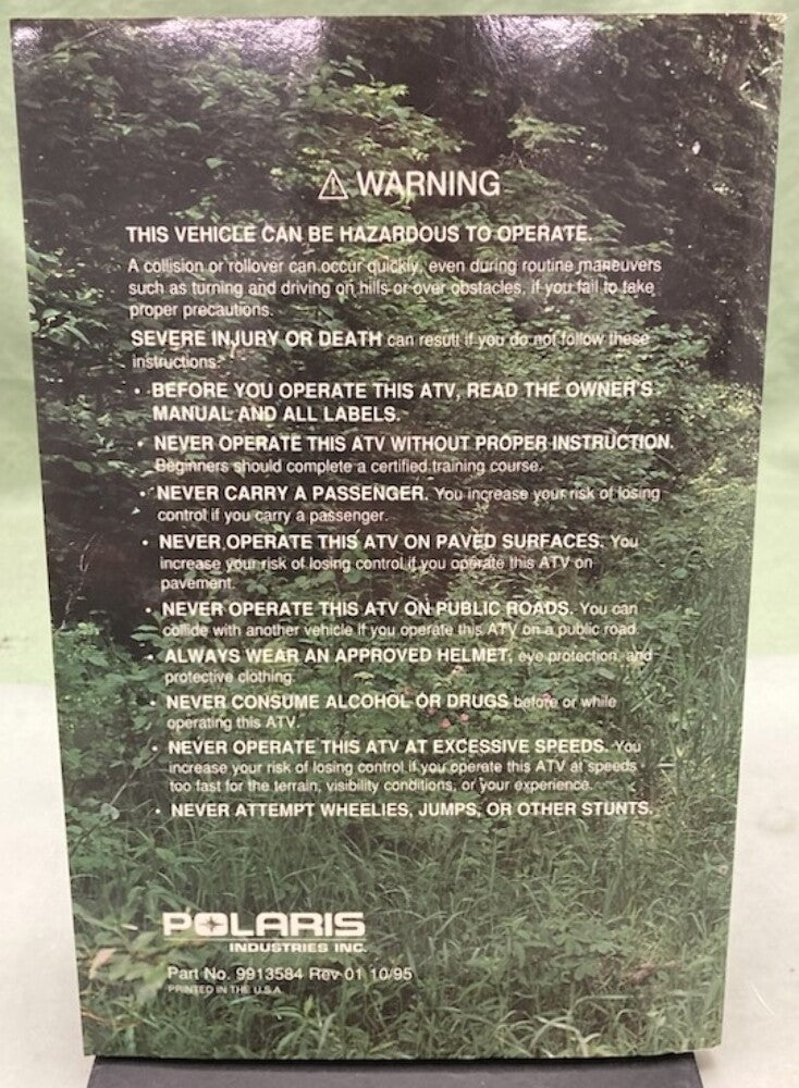 Polaris 9913584 Sport 400 and Trail Blazer Owner's Manual 1996 Genuine