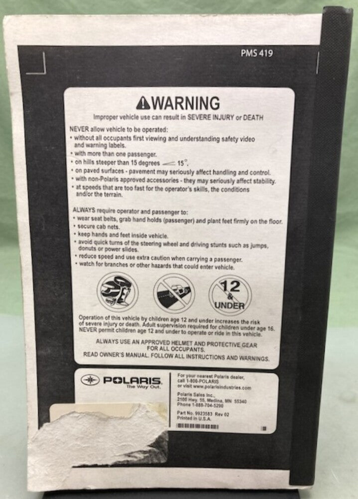 Polaris 9923583 Ranger RZR 170 Four Stroke Owner's Manual 2012 Genuine