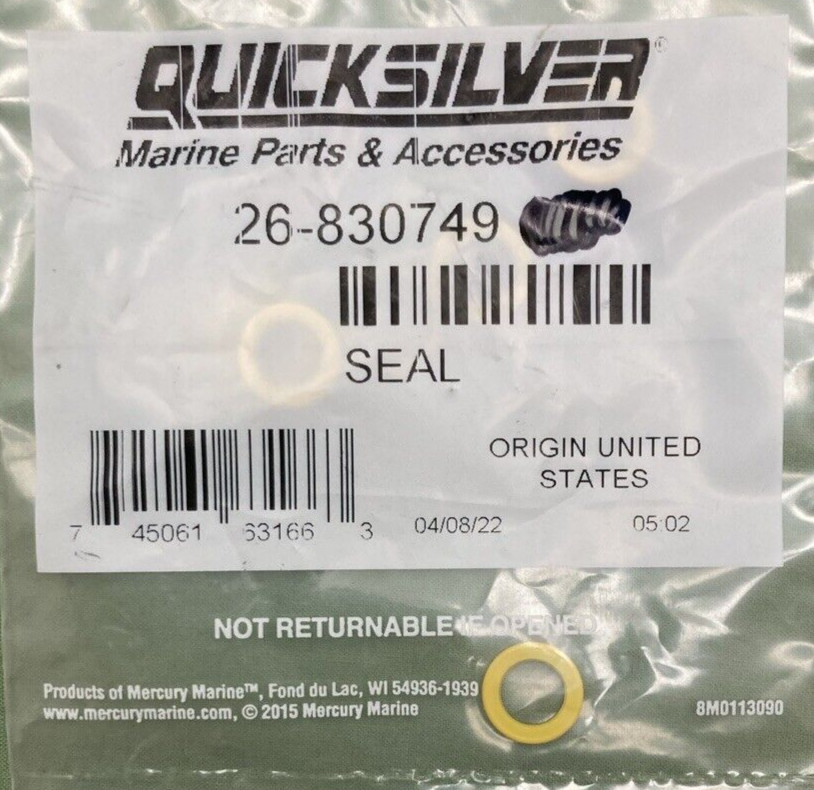 QTY 2 NEW GENUINE MERCURY 26-830749 GASKET DRAIN PLUG SEAL OUTBOARD