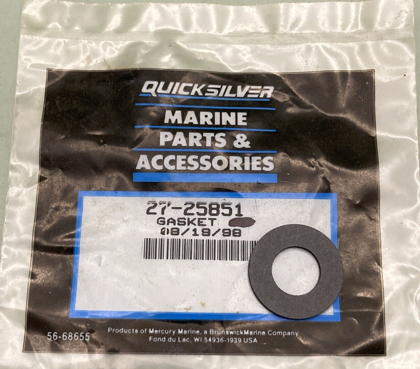 QTY 5 NEW GENUINE MERCURY QUICKSILVER 27-25851 GASKET CARB ASM OUTBOARD 20-65HP