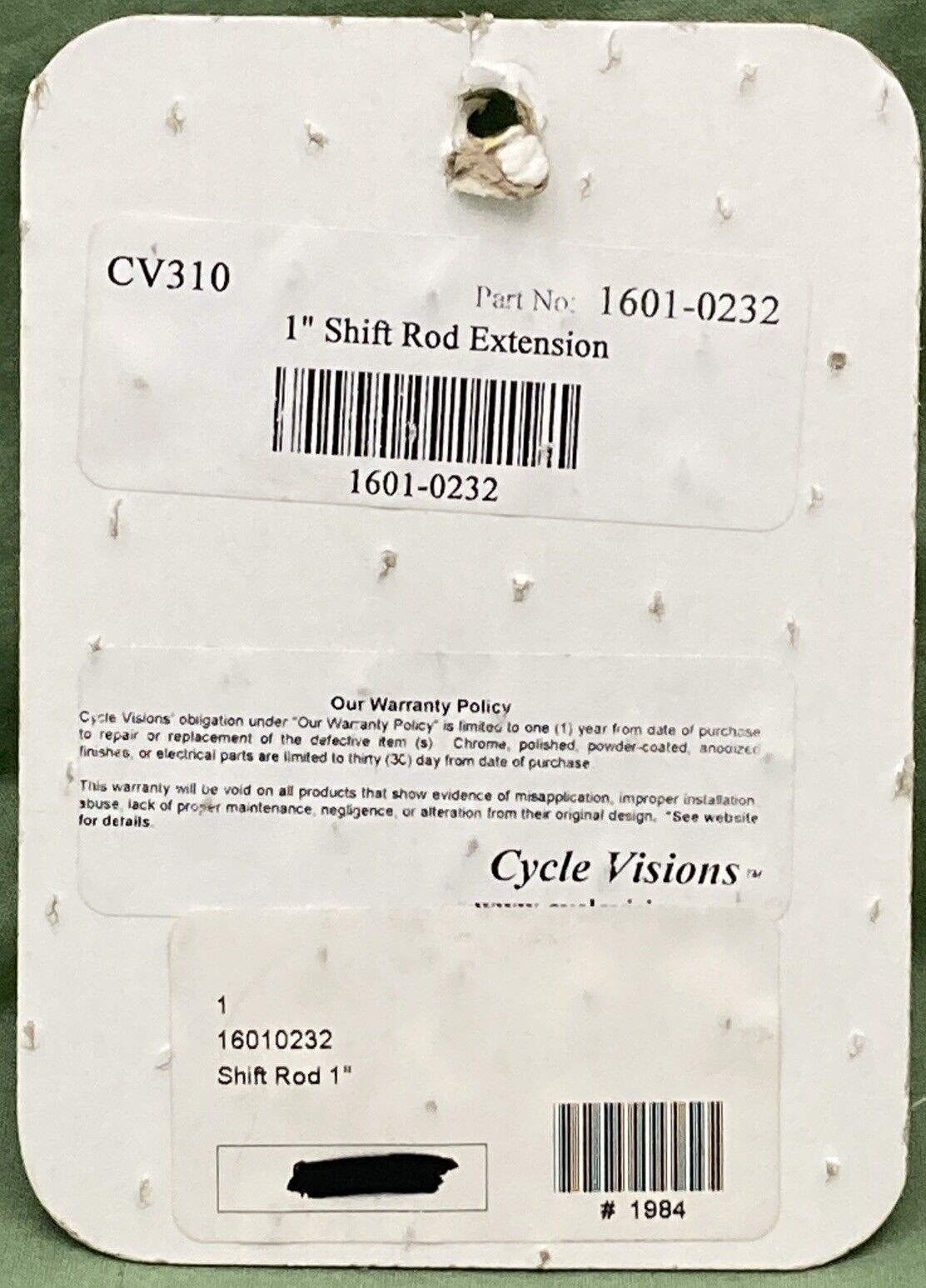 NEW CYCLE VISIONS CV310 Shift Rod Extension 1"