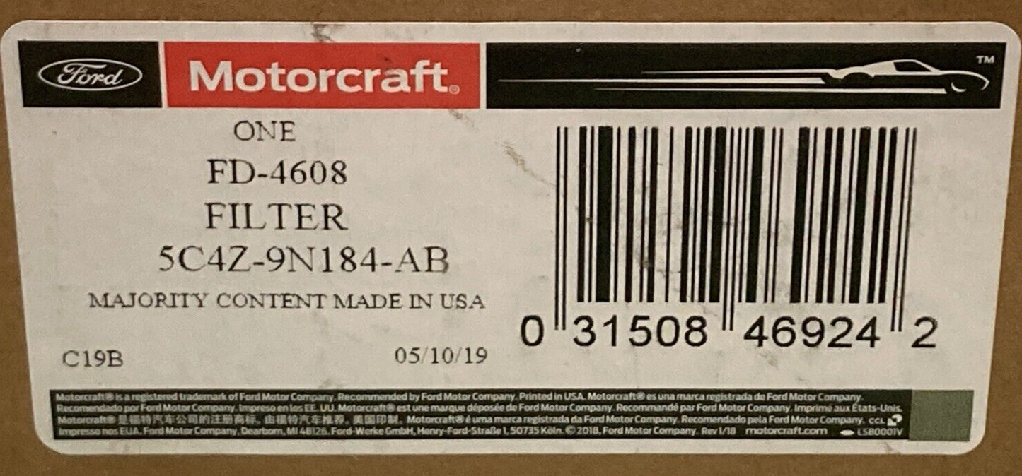NEW GENUINE MOTORCRAFT FD-4608 FUEL WATER SEPARATOR FILTER W/ GASKETS