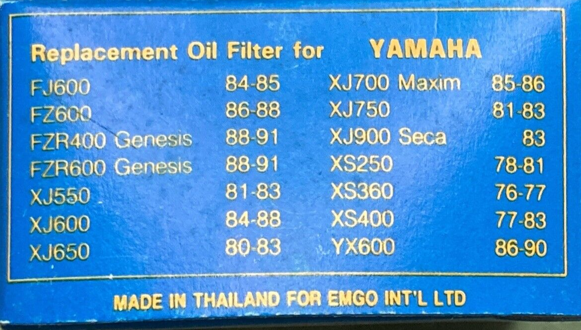 QTY 2 NEW GENUINE EMGO 10-28401 OIL FILTER FOR YAMAHA