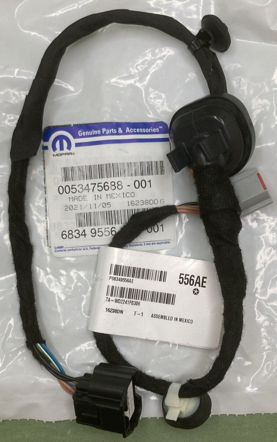 NEW GENUINE MOPAR 68349556AE Jumper Wiring FRONT RIGHT DOOR MIRROR FITS JEEP
