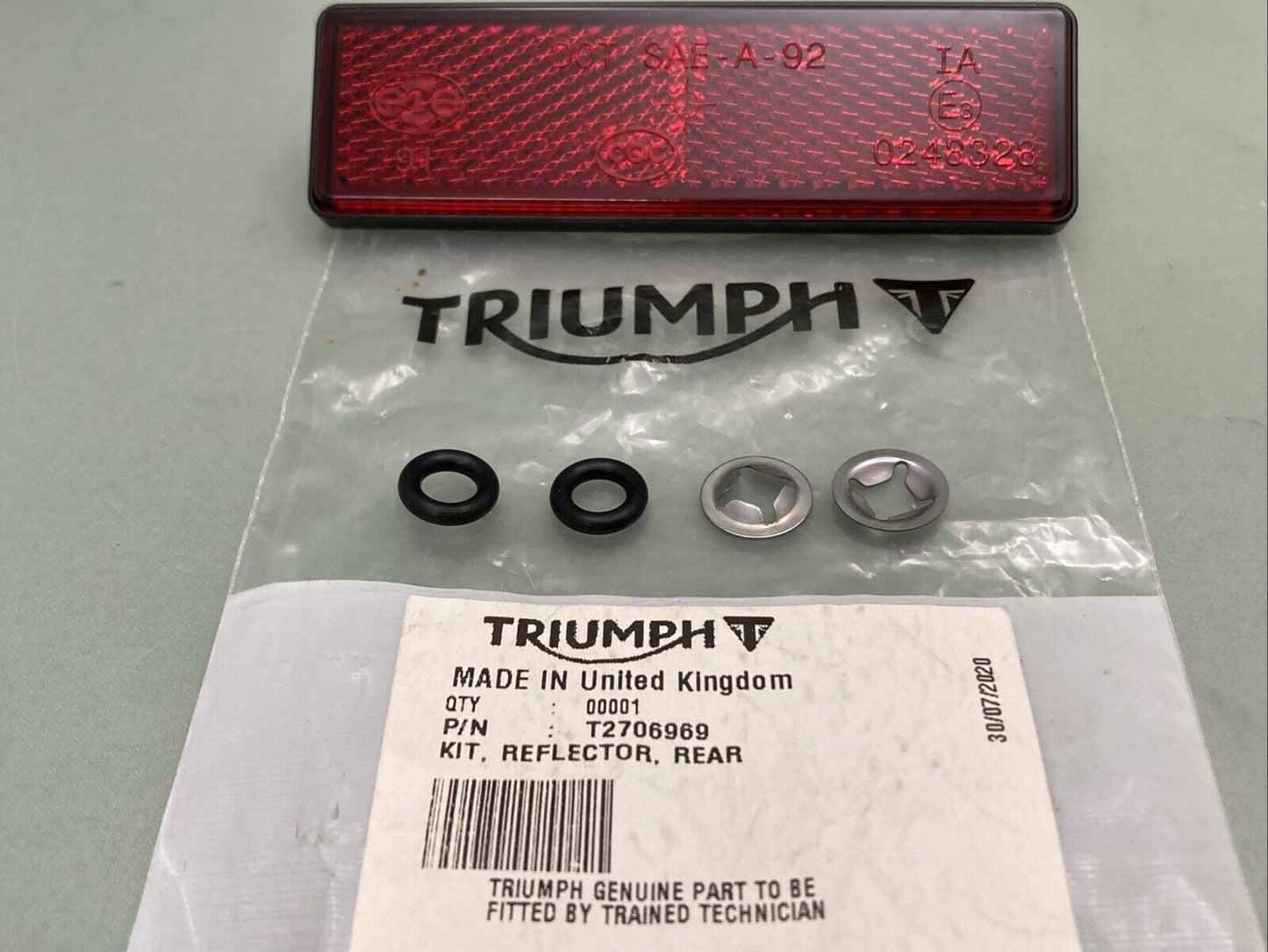 NEW GENUINE TRIUMPH T2706969 Red Rear Deflector Kit